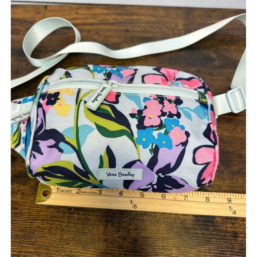 Vera Bradley Lighten Up Belt Bag Marian Floral Blue Pink Fanny Pack Small Medium - Picture 11 of 13